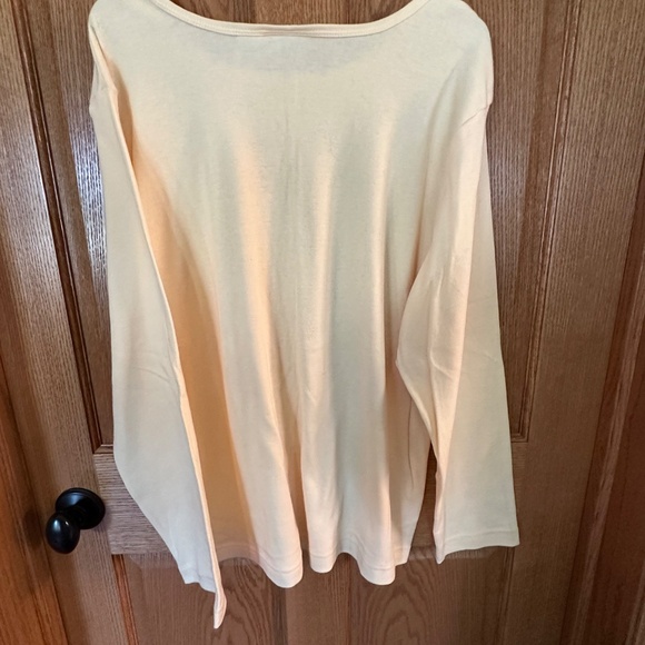 cg.l.cg Light Yellow Long Sleeve Crew Neck T-Shirt.  Size 1X. - Picture 5 of 5